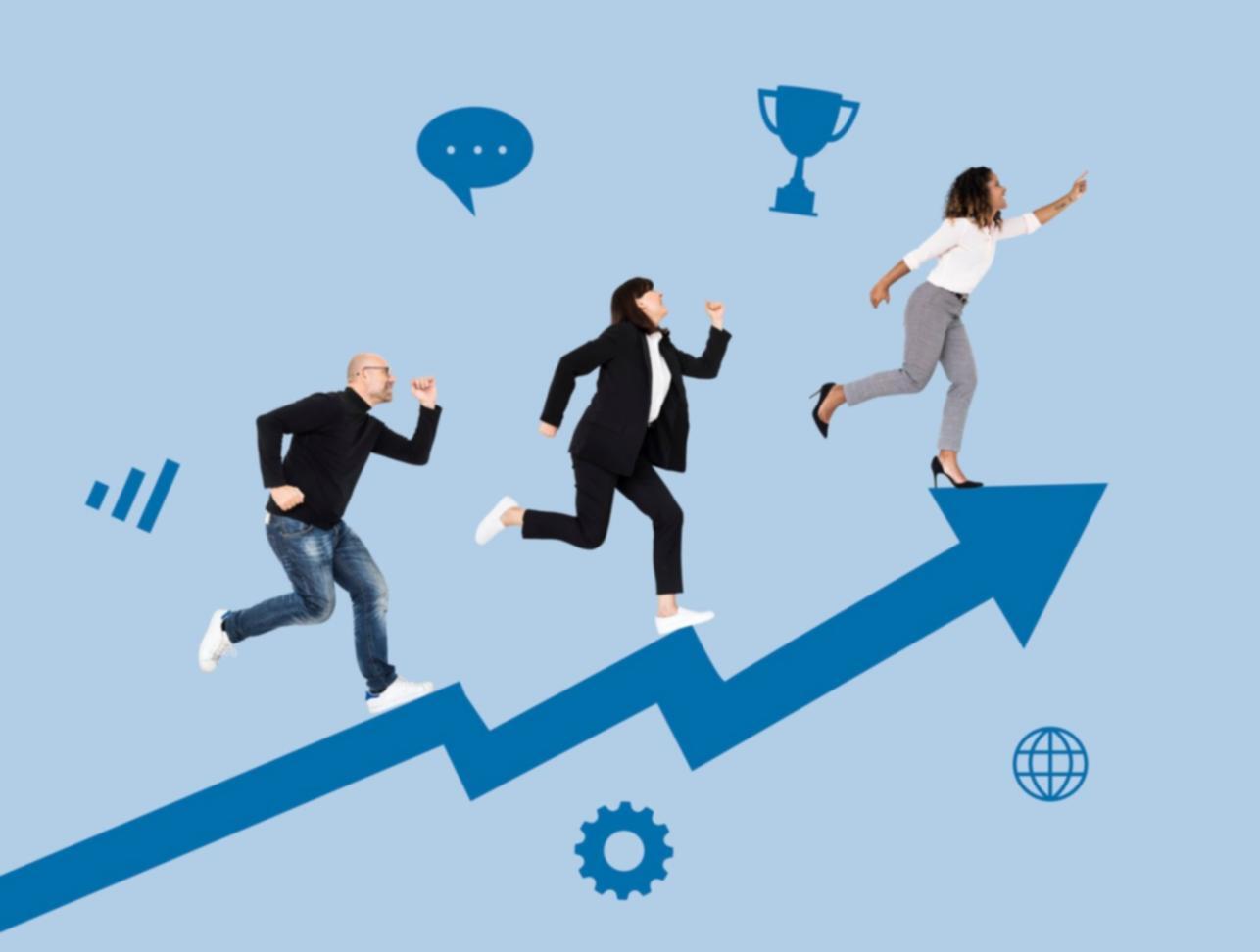 Strategic planning workspace with analysis materials